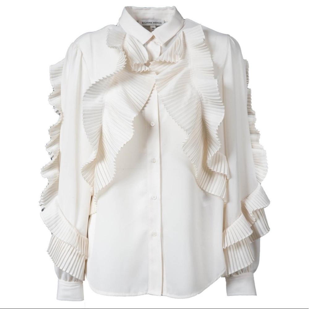 💕RARE ruffle button down shirt 💕